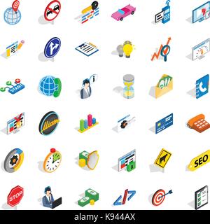 Headset icons set, isometric style Stock Vector