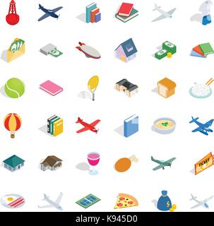 Plenty icons set, isometric style Stock Vector