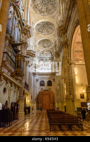 Interior view of Cathedral of Malaga, Malaga, Andalusia, Spain. Stock Photo