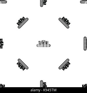 Belt conveyor with load pattern seamless black Stock Vector