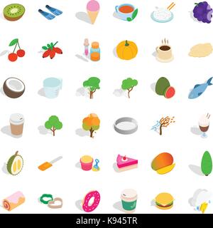 Tree icons set, isometric style Stock Vector