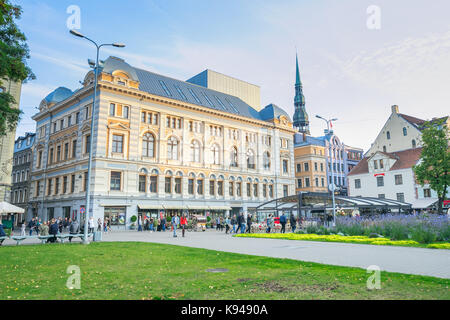 Latvia, Riga, old town center, peoples and architecture. 2017 Stock Photo