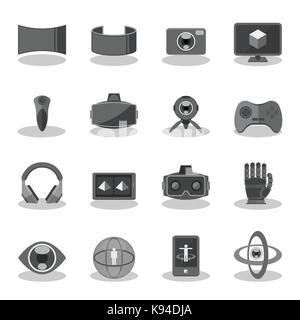 Flat icons for Virtual Reality. Stock Vector