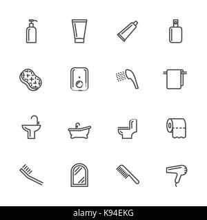 Bathroom Lines Icons. Vector outline icon Stock Vector Image & Art - Alamy