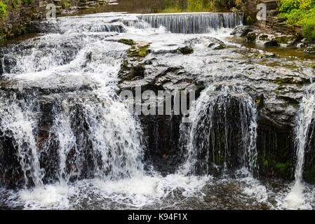 The Beautiful Flowing Gayle Beck Waterfalls in Hawes North Yorkshire England United Kingdom UK Stock Photo