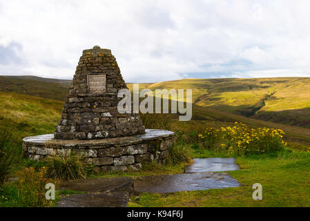 Millennium Memorial Above Muker by Buttertubs Pass Yorkshire Dales National Park Yorkshire England United Kingdom UK Stock Photo