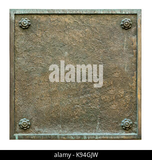 Blank plaque isolated on white background Stock Photo