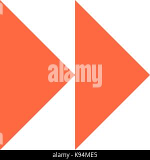 Arrow sign direction icon fast forward button. Media music audio video player pictogram. Quick and easy recolorable shape. Vector illustration Stock Vector