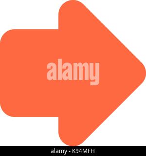 Arrow sign direction icon navigation button pointer pictogram. Quick and easy recolorable shape isolated from background. Vector illustration Stock Vector