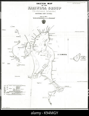 Kiriwina Group (Trobriand Islands) 1891 map nla obj 231909085 1 (retouched) Stock Photo