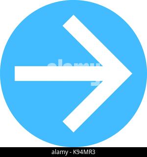Arrow sign direction icon circle button in circular shape. Vector illustration a graphic element for design Stock Vector