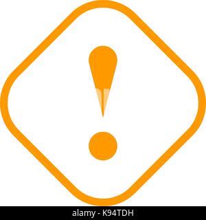 Thin line style exclamation mark icon warning sign attention button in rhomb shape. Vector illustration a graphic element for web internet design Stock Vector