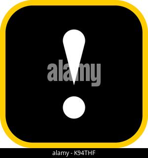 Use it in all your designs. Flat style exclamation mark icon warning sign attention button in square shape. Vector illustration a graphic element Stock Vector