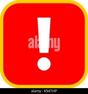 Use it in all your designs. Flat style exclamation mark icon warning sign attention button in square shape. Vector illustration a graphic element Stock Vector