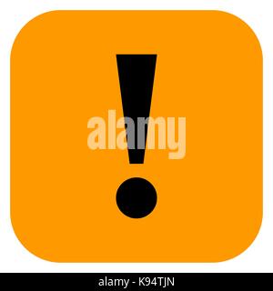 Use it in all your designs. Flat style exclamation mark icon warning sign attention button in square shape. Vector illustration a graphic element Stock Vector