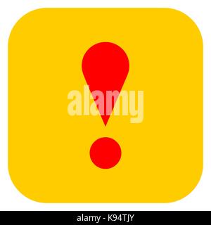 Use it in all your designs. Flat style exclamation mark icon warning sign attention button in square shape. Vector illustration a graphic element Stock Vector