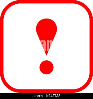 Use it in all your designs. Thin line style exclamation mark icon warning sign attention button in square shape. Vector illustration a graphic element Stock Vector