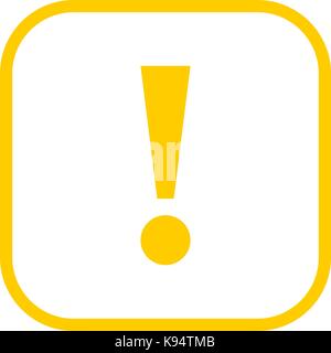 Use it in all your designs. Thin line style exclamation mark icon warning sign attention button in square shape. Vector illustration a graphic element Stock Vector