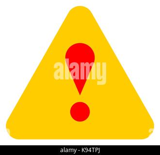 Use it in all your designs. Flat style exclamation mark icon warning sign attention button in triangle shape. Vector illustration a graphic element Stock Vector