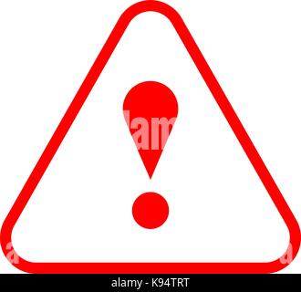 Use it in all your designs. Thin line style exclamation mark icon warning sign attention button in triangle shape. Vector illustration a graphic eleme Stock Vector