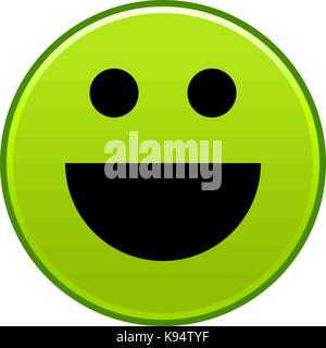 Green smiling face cheerful smiley happy emoticon. Quick and easy