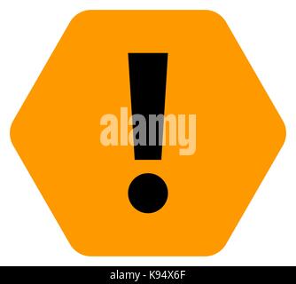 Use it in all your designs. Flat style exclamation mark icon warning sign attention button in hexagon shape. Vector illustration a graphic element Stock Vector