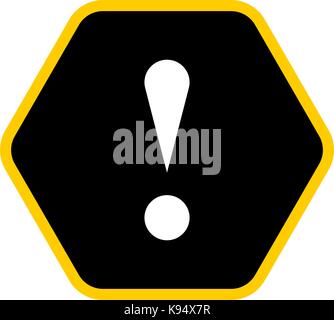 Use it in all your designs. Flat style exclamation mark icon warning sign attention button in hexagon shape. Vector illustration a graphic element Stock Vector