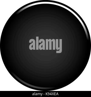 Black glossy button empty web internet icon circle empty shape. Vector illustration a graphic element for web internet design. Stock Vector