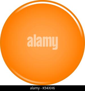 Orange glossy button empty web internet icon circle empty shape. Vector illustration a graphic element for web internet design Stock Vector