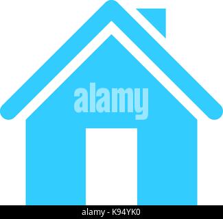 Flat home icon house sign web site internet button. Quick and easy recolorable shape isolated from background. Vector illustration a graphic element Stock Vector