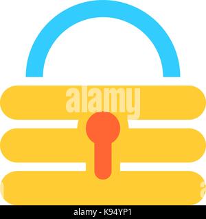 Flat padlock icon lock sign password button. Quick and easy recolorable shape isolated from background. Vector illustration a graphic element for web  Stock Vector