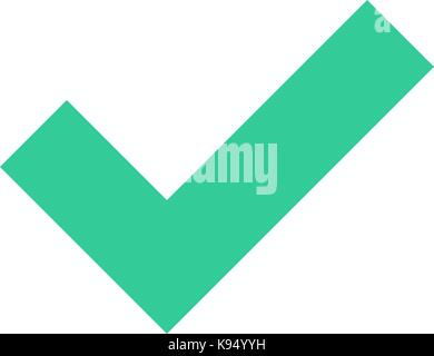 Flat check mark icon tick sign approved button. Quick and easy recolorable shape isolated from background. Vector illustration a graphic element Stock Vector