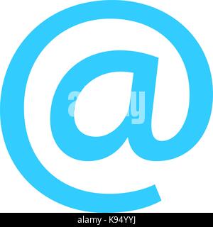 Flat icon email sign e-mail button at pictogram. Quick and easy recolorable shape isolated from background. Vector illustration a graphic element Stock Vector