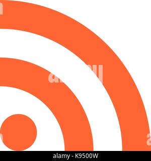 Flat RSS or WiFi icon really simple syndication sign subscribe button. Quick and easy recolorable shape isolated from background. Vector illustration  Stock Vector