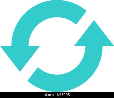 Flat loop icon repeat sign reload interface button. Multimedia audio video movie pictogram. Vector illustration a graphic element for web Stock Vector