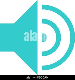 Flat volume-high icon loudspeaker sign speaker interface button. Multimedia audio video movie pictogram. Vector illustration a graphic element for web Stock Vector