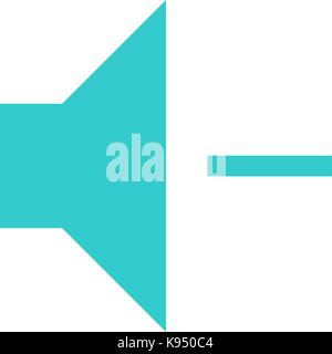 Flat volume-decrease icon loudspeaker sign speaker interface button. Multimedia audio video movie pictogram. Vector illustration a graphic element Stock Vector