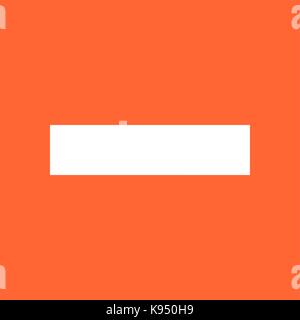 Flat minus icon square subtraction sign removing button. Quick and easy recolorable shape isolated from background. Vector illustration Stock Vector