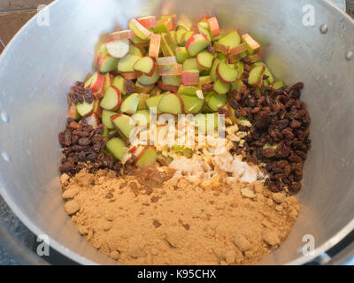 Method for making Rhubarb Chutney Stock Photo