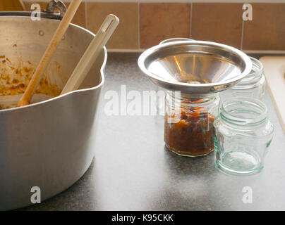 Method for making Rhubarb Chutney Stock Photo