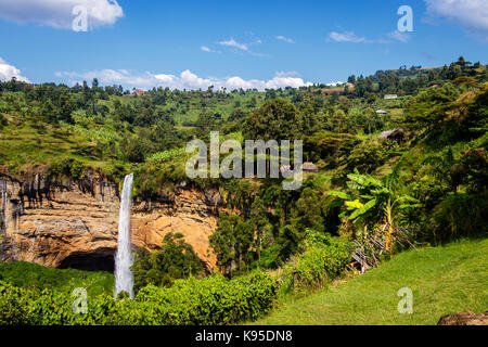 The third waterfall of the Sipi fall in the mount Elgon national park in Uganda Stock Photo