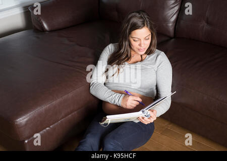 beautiful Portrait of young pregnant woman Stock Photo