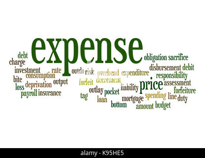 Expense word cloud Stock Photo
