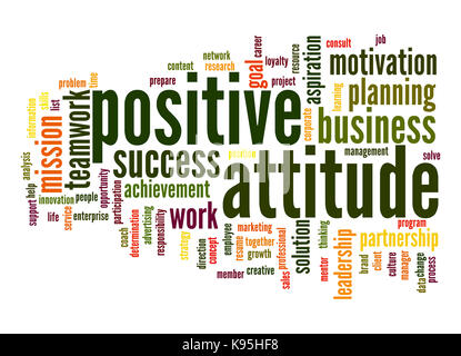 Positive attitude word cloud Stock Photo
