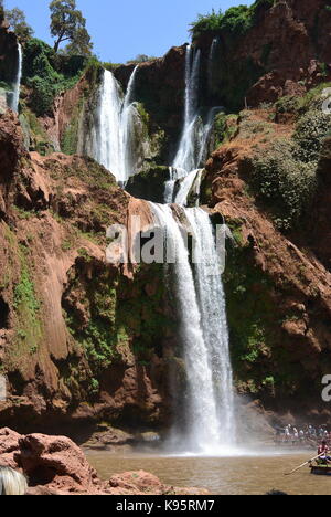Waterfall and stream  in the hills above Ouzoud near Marrakech Morocco Stock Photo