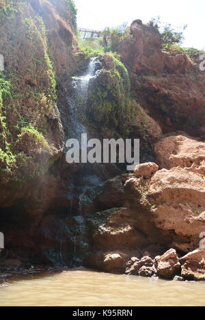 Waterfall and stream  in the hills above Ouzoud near Marrakech Morocco Stock Photo