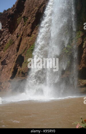 Waterfall in the hills near Marrakech Morocco Stock Photo