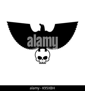 Eagle and skull template for emblem. Hawk logo. Vector illustration ...