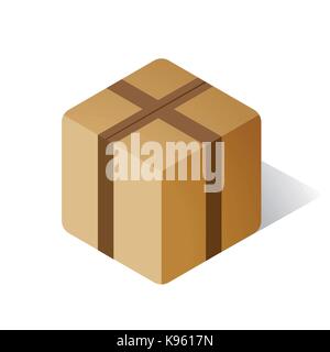 Brown paper Box icon Stock Vector