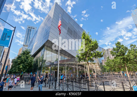 The National September 11 Memorial Museum near the Freedom Tower, Manhattan, New York. Stock Photo